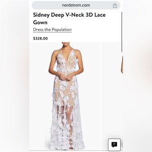 Sidney Deep V-Neck 3D Lace Gown
Dress the Population